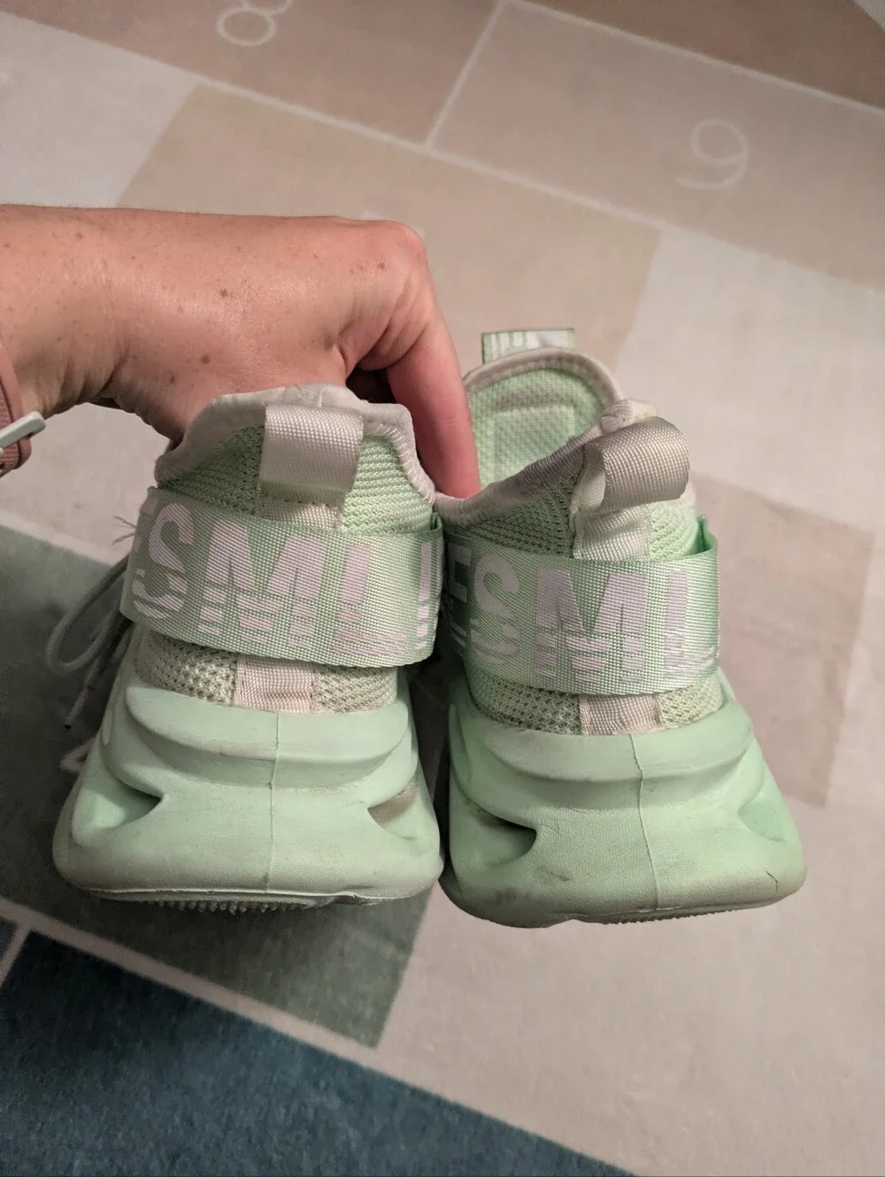 Mint Green Mesh Athletic Slip On Sneakers